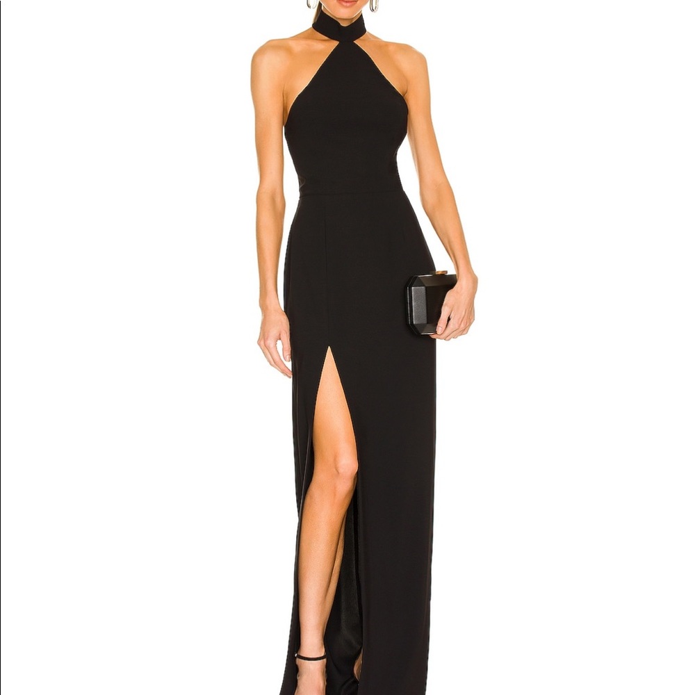 NWOT Amanda Uprichard Black Queen Gown